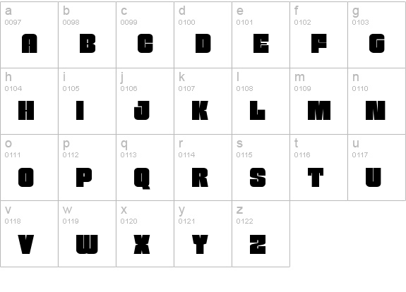 Funk Machine lowercase a-z preview
