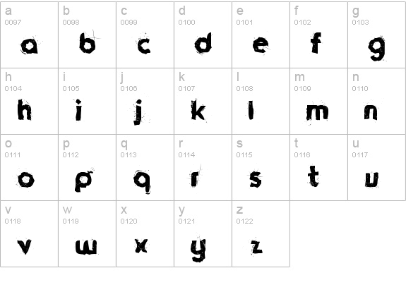 Funkrocker lowercase a-z preview