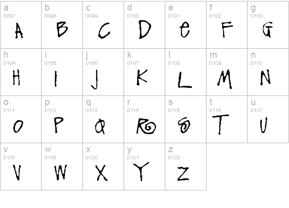 Funky Regular lowercase a-z preview