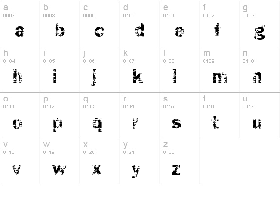 Funky04-Bold lowercase a-z preview