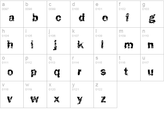 Funky37-Bold lowercase a-z preview