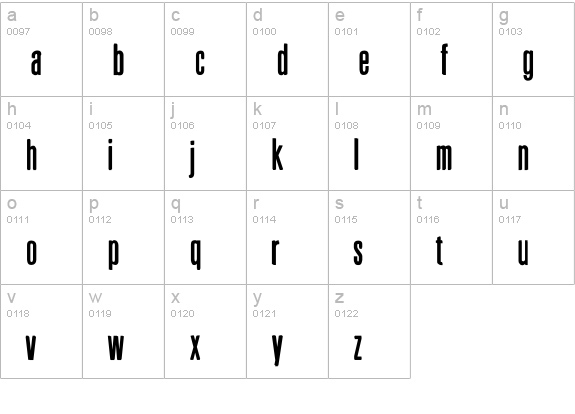 Fury-Solid lowercase a-z preview