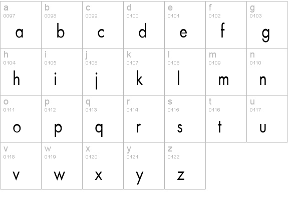 FuturaCnd-Norma lowercase a-z preview