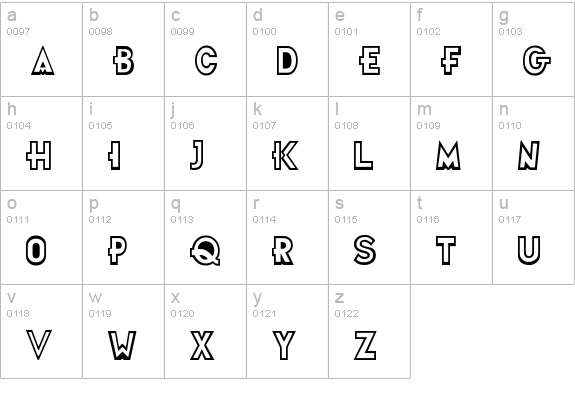 Futurama Title Font lowercase a-z preview