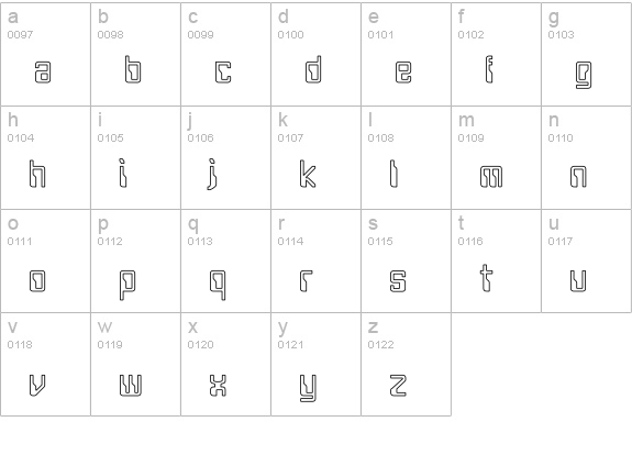 Future Hollow lowercase a-z preview