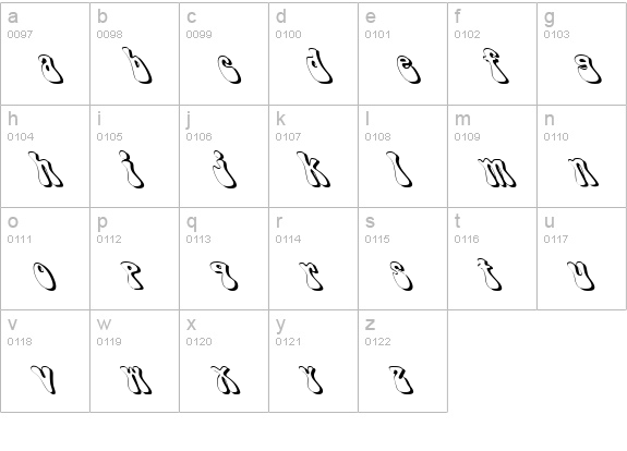 FZ JAZZY 14 3D LEFTY lowercase a-z preview