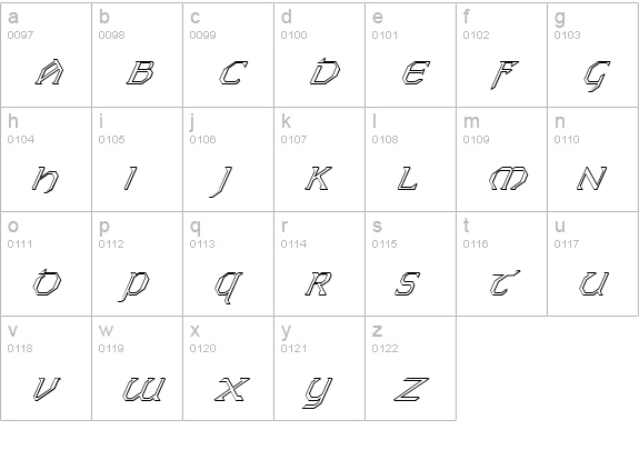 FZ JAZZY 31 3D ITALIC lowercase a-z preview