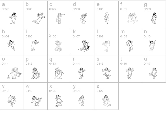 Gabriel's Angels lowercase a-z preview