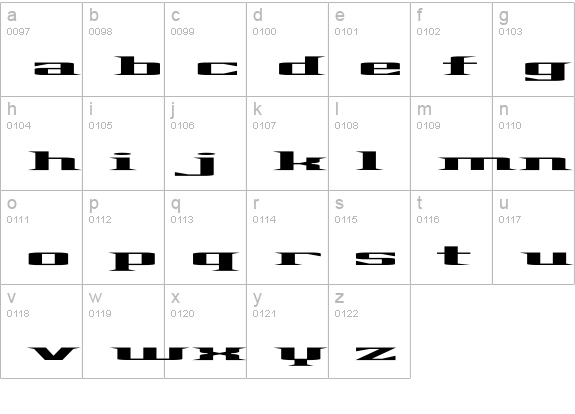 Gadzooks lowercase a-z preview