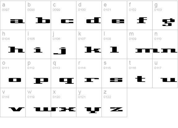 Gadzooks-Squared lowercase a-z preview