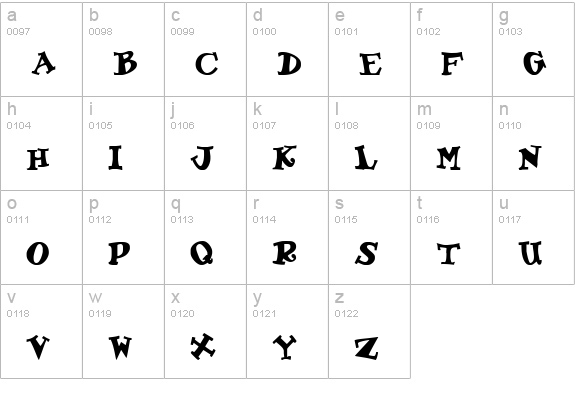 Gadzoox Bold: lowercase a-z preview