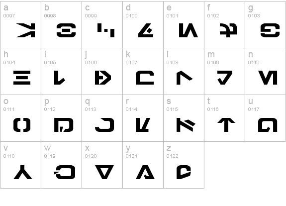 Galactic Basic lowercase a-z preview