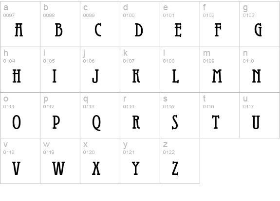 GaladrielEF lowercase a-z preview