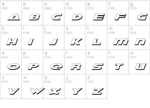 Galant Shadow Italic lowercase a-z preview