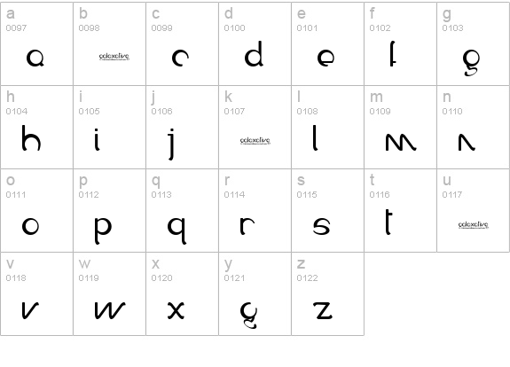 Galaxative lowercase a-z preview