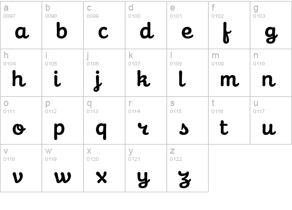 GalaxieCassiopeia-Bold lowercase a-z preview