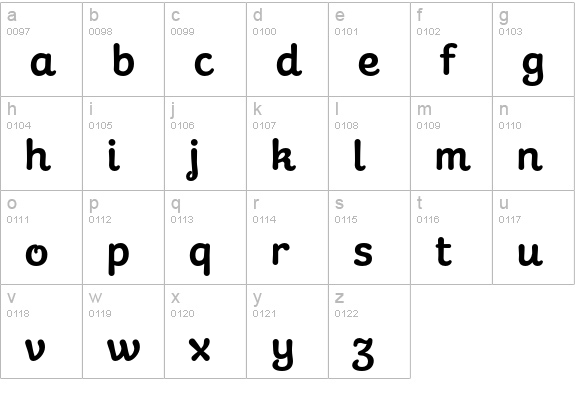 GalaxieCassiopeiaBasic-Bold lowercase a-z preview