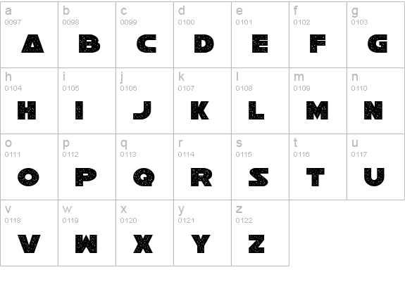 Galaxy 1 Condensed lowercase a-z preview