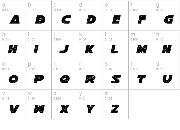 Galaxy 1 Condensed Italic lowercase a-z preview