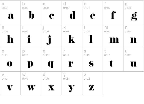 Galeere lowercase a-z preview