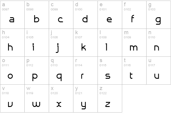 Galexica Bold lowercase a-z preview