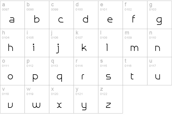 Galexica Plain lowercase a-z preview