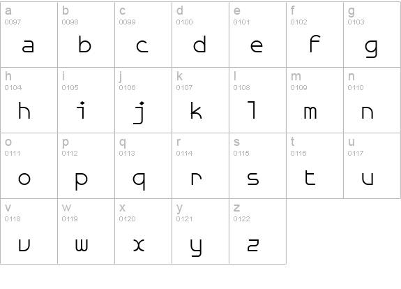 GalexicaMono Plain lowercase a-z preview