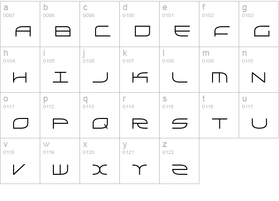 Galga lowercase a-z preview
