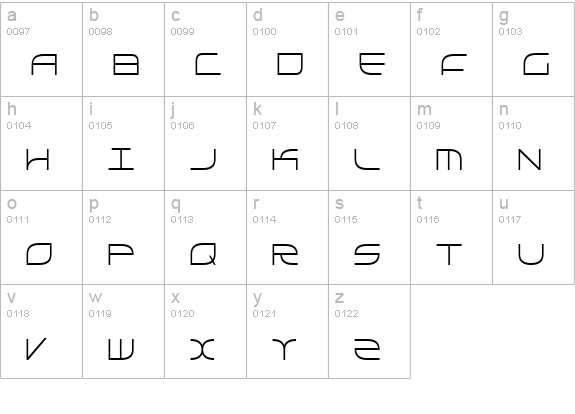 Galga Condensed lowercase a-z preview