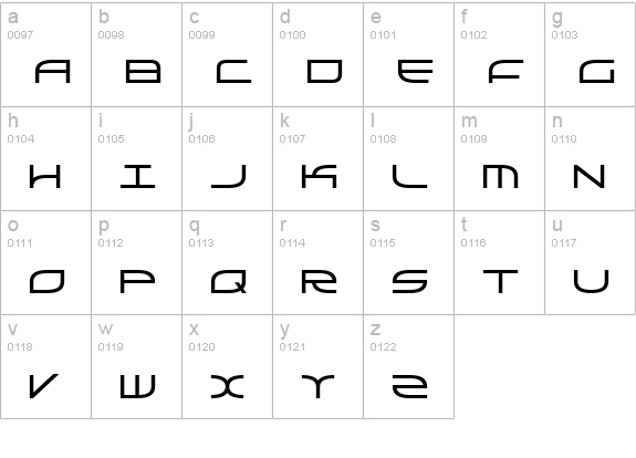 GalgaBold lowercase a-z preview