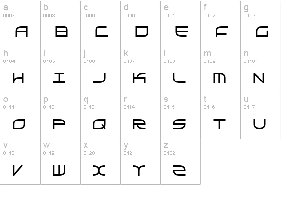 GalgaBold Condensed lowercase a-z preview