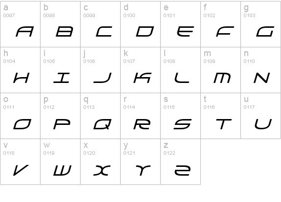 GalgaBold Italic lowercase a-z preview
