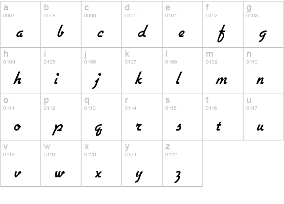 Gallante Regular lowercase a-z preview