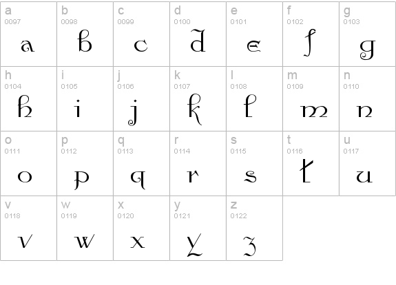 Galleon lowercase a-z preview