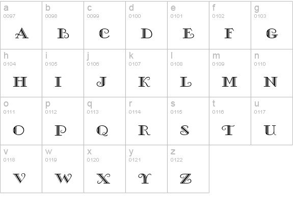 Gallery lowercase a-z preview