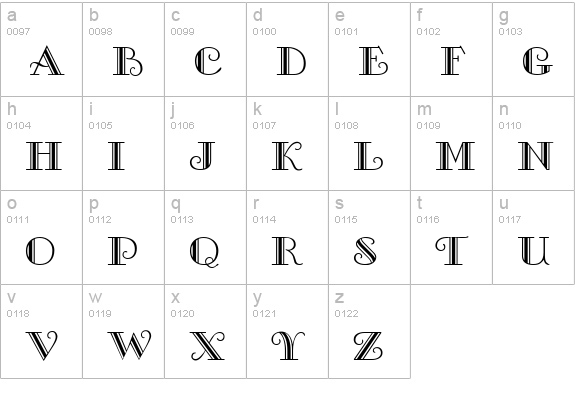 Gallery Caps lowercase a-z preview