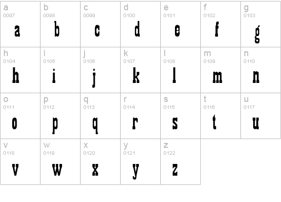 Gambler lowercase a-z preview