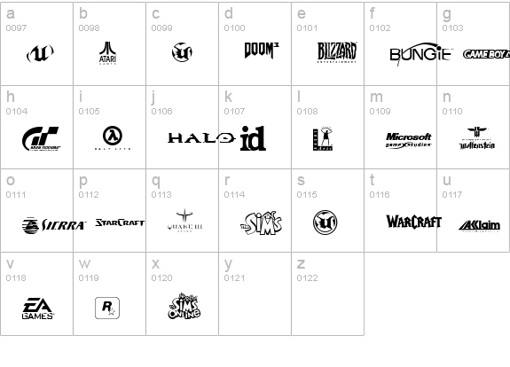 Game Logos lowercase a-z preview