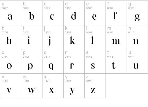Gamilia lowercase a-z preview