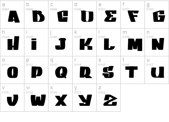 GANG BANG CRIME lowercase a-z preview