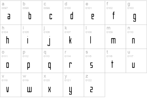 Gangly lowercase a-z preview