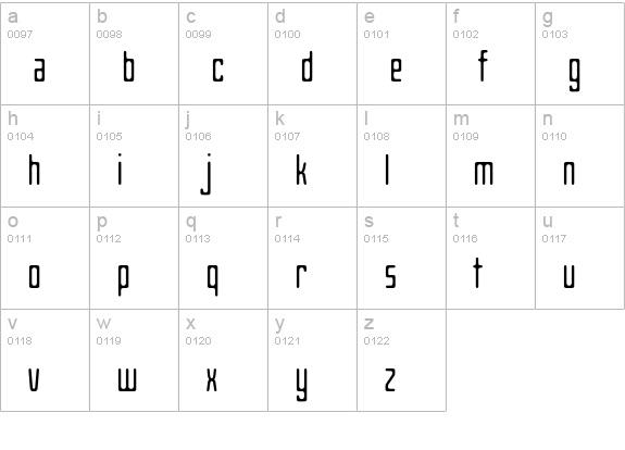 Gangly-Regular lowercase a-z preview