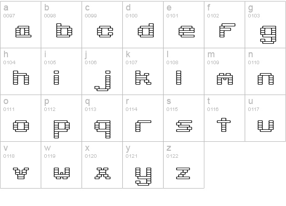 Gaposis Outline BRK lowercase a-z preview