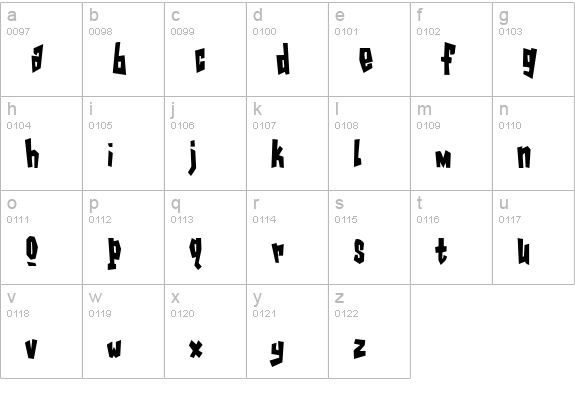 GarageShockCondensed Heavy lowercase a-z preview