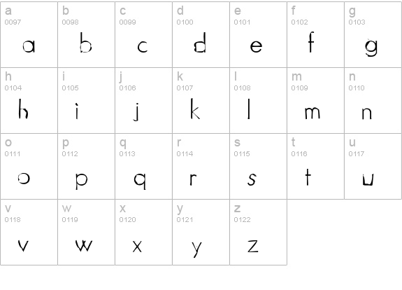 Garbage-Normal lowercase a-z preview
