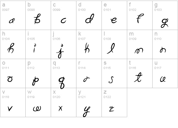 Garden Weasel lowercase a-z preview