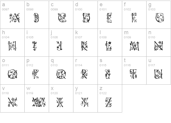 GardenDisplayCaps lowercase a-z preview