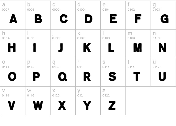 GardenEmpty lowercase a-z preview