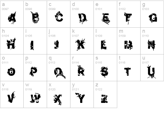 GardenFull lowercase a-z preview