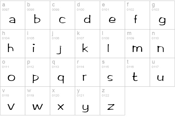 Garfield lowercase a-z preview